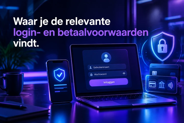 Waar je de relevante login- en betaalvoorwaarden vindt