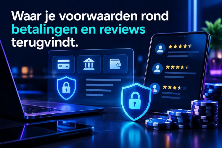 Waar je voorwaarden rond betalingen en reviews terugvindt